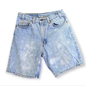 Levi's Vintage 90s Distressed Jean Shorts Orange Tab Blue 32